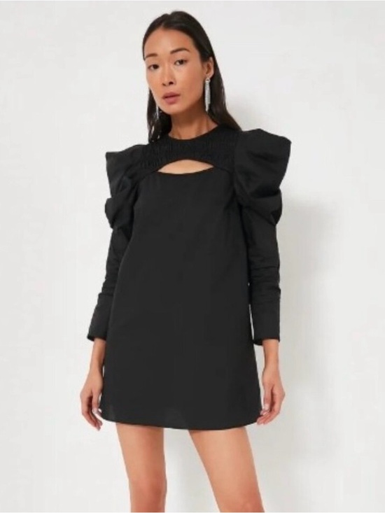 Hyacinth House Dresses & Skirts - NWT Hyacinth House Black Keyhole Beckett Puff Sleeve Mini Dress Size M